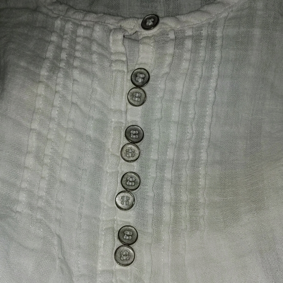 Lilka ANTHROPOLOGIE Ivory Linen Peasant Blouse S - Picture 5 of 6